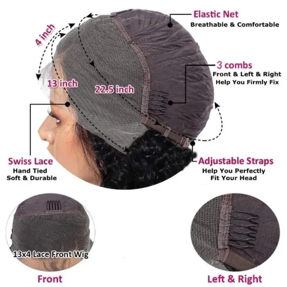 l 22BLACK BODY WAVY LaceFront Wigs NEW